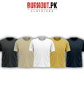 Pack of 5 Plain Half sleeves T-Shirt