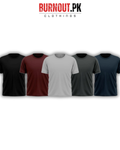 Pack of 5 Plain Half sleeves T-Shirt