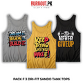 Pack of 3 Printed Gym Sando Tanks