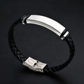 Hand Woven Leather Cuff Bracelet(Black)