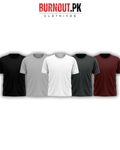 Pack of 5 Plain Half sleeves T-Shirt