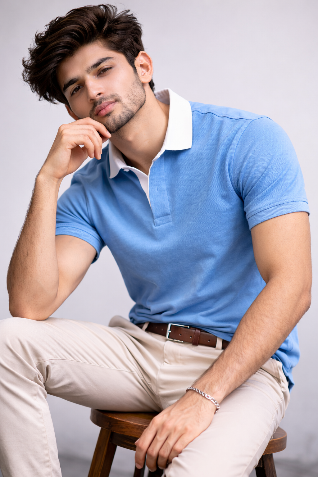 Pack of 2 Two Tone Johnny Collar Polos
