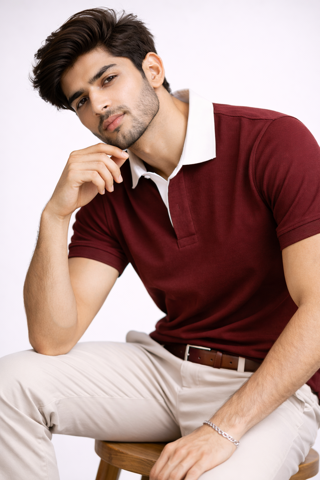 Pack of 2 Two Tone Johnny Collar Polos