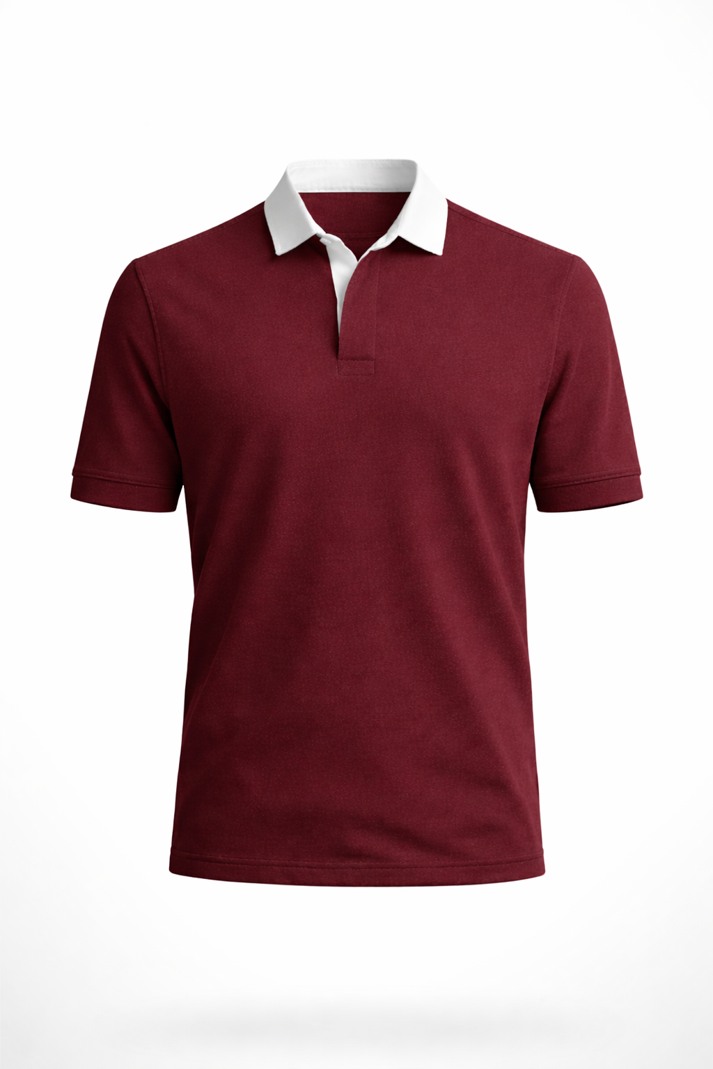 Maroon - Two Tone Johnny Collar Polo