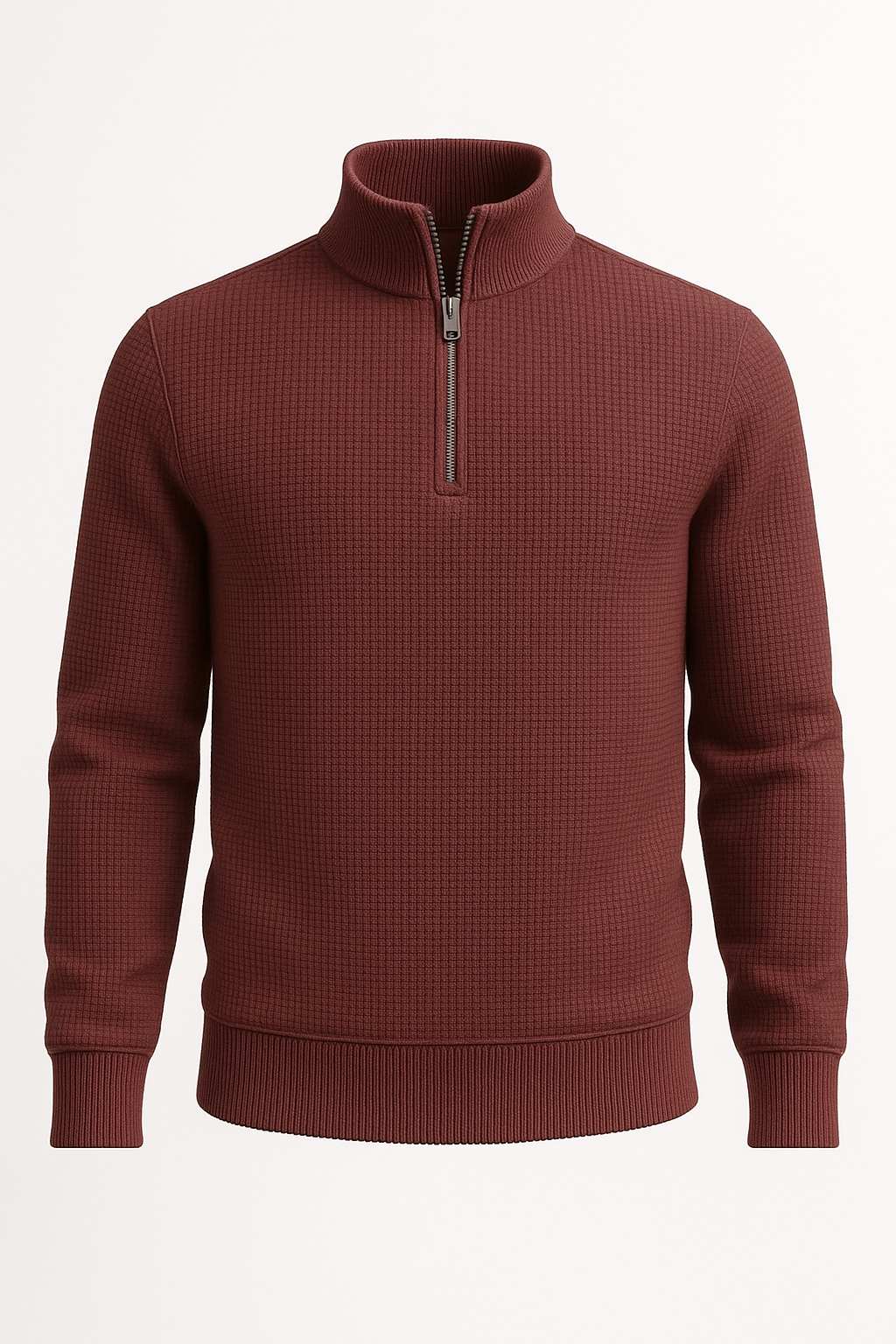 Pack of 2 Blue & Maroon WaffleZip Mocknecks