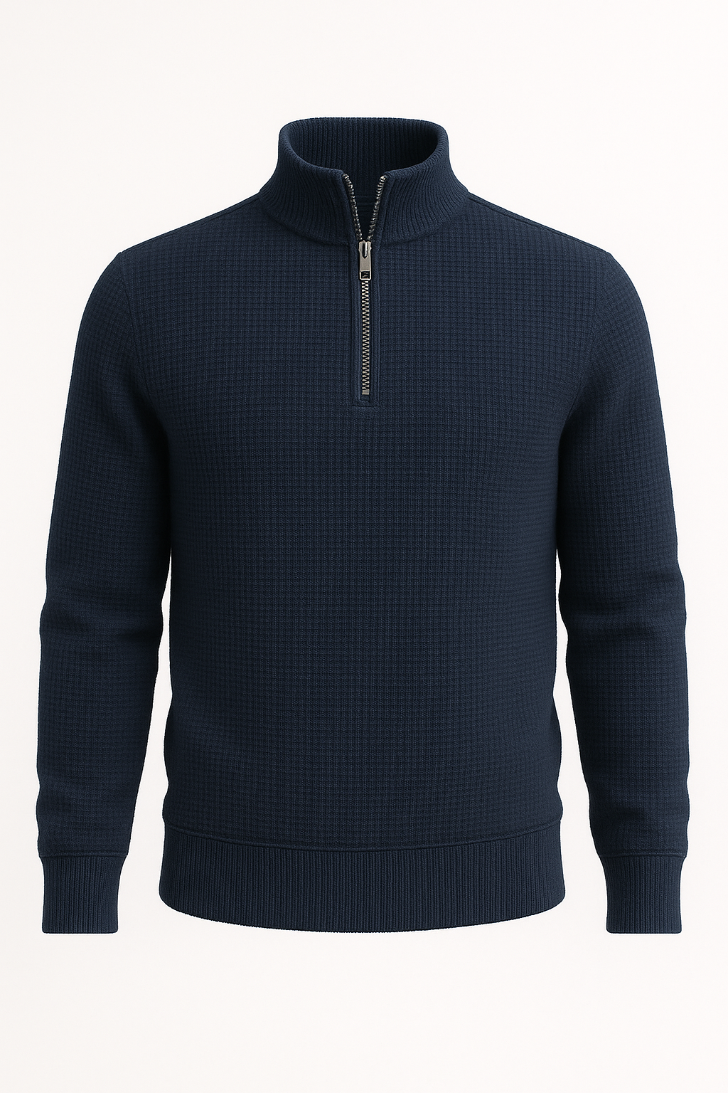 Pack of 2 Grey & Blue WaffleZip Mocknecks