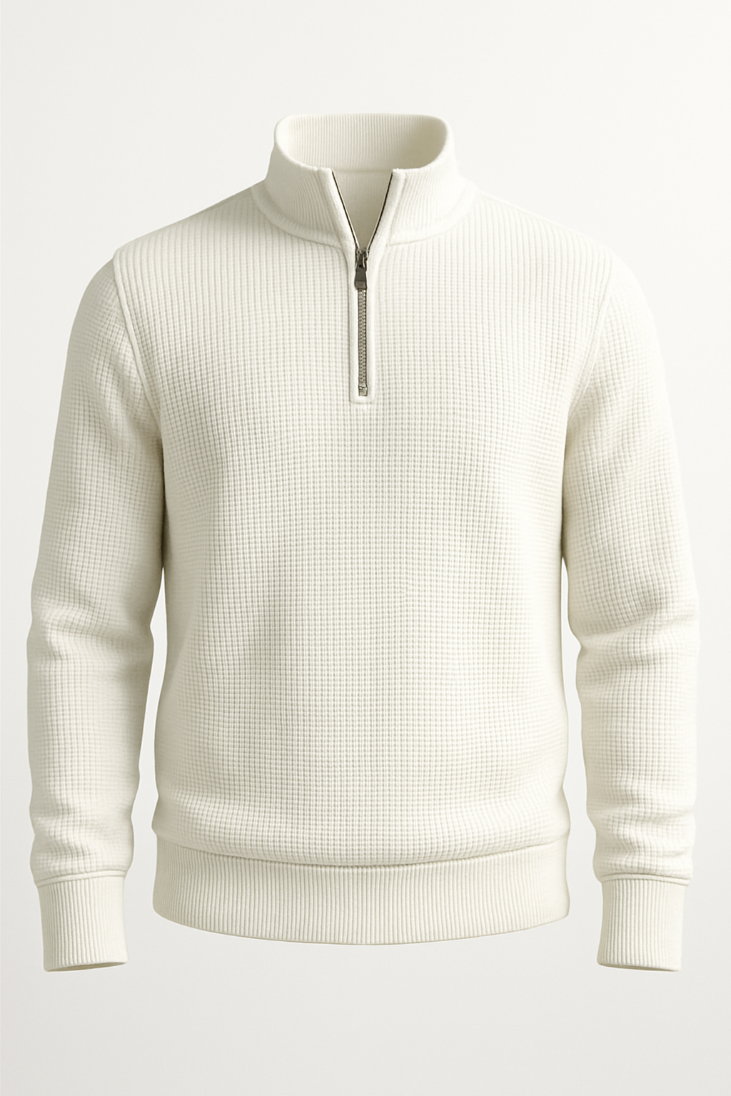Pack of 2 White & Maroon WaffleZip Mocknecks