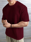 MAROON– Waffle Knit Tees For Mens And Boys