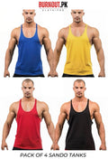 Pack of 4 Basic Gym Sando Tanks