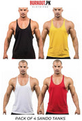 Pack of 4 Basic Gym Sando Tanks