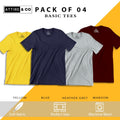Pack of 4 plain Half sleeves T-Shirt