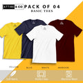 Pack of 4 plain Half sleeves T-Shirt