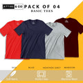 Pack of 4 plain Half sleeves T-Shirt