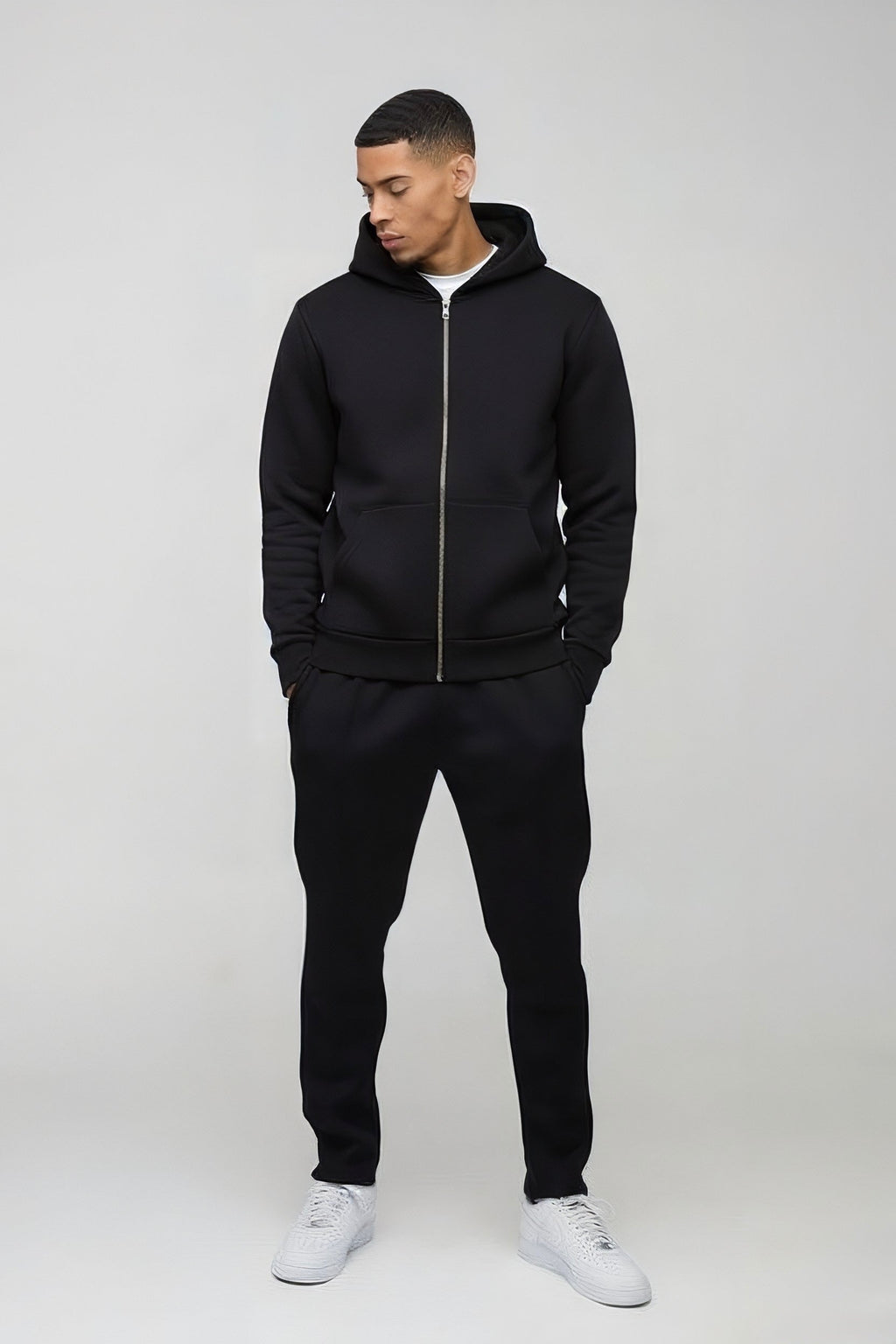 Men’s Tracksuit – Zipper Hoodie with Fleece Trouser